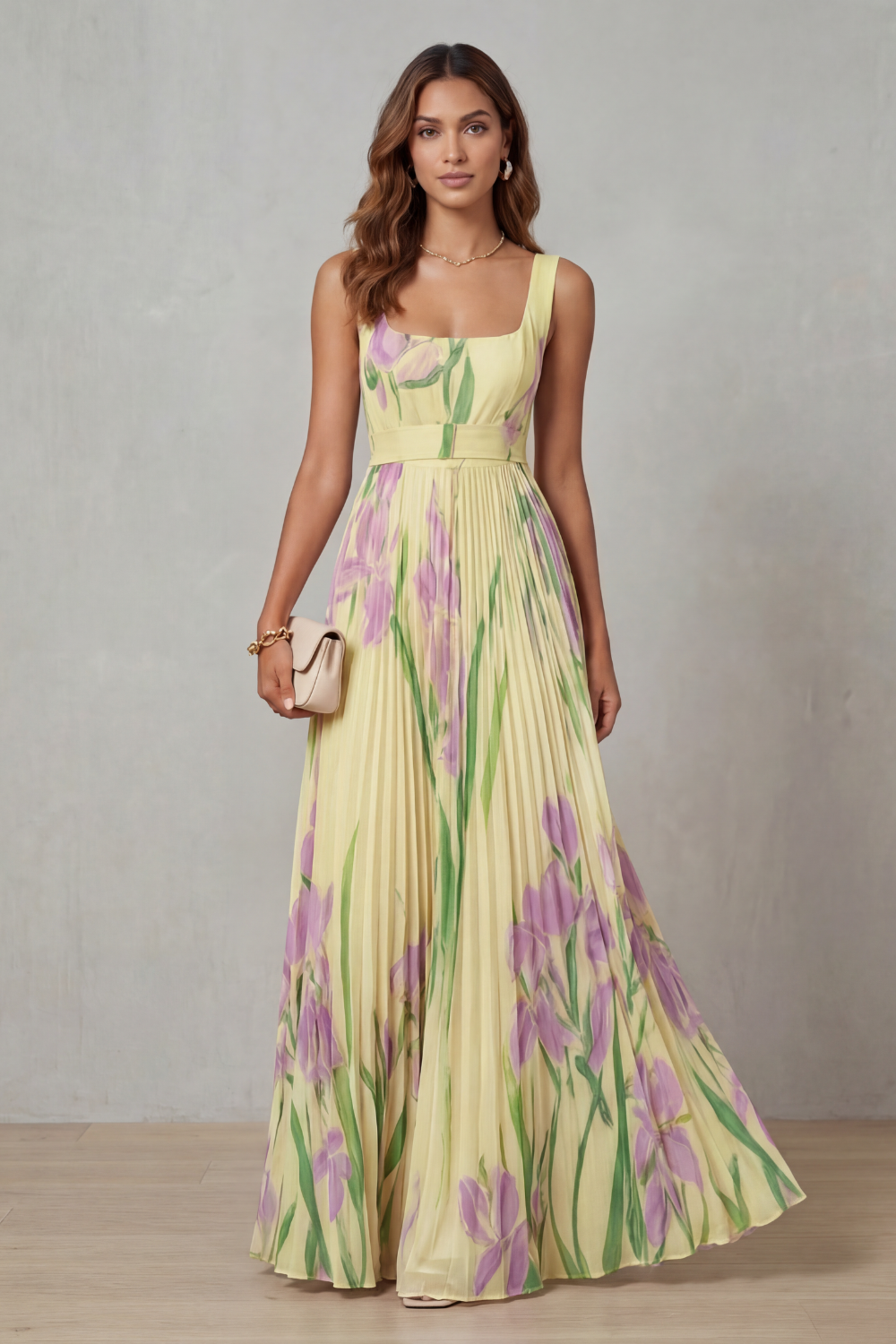 Vivienna | Pleated maxi dress