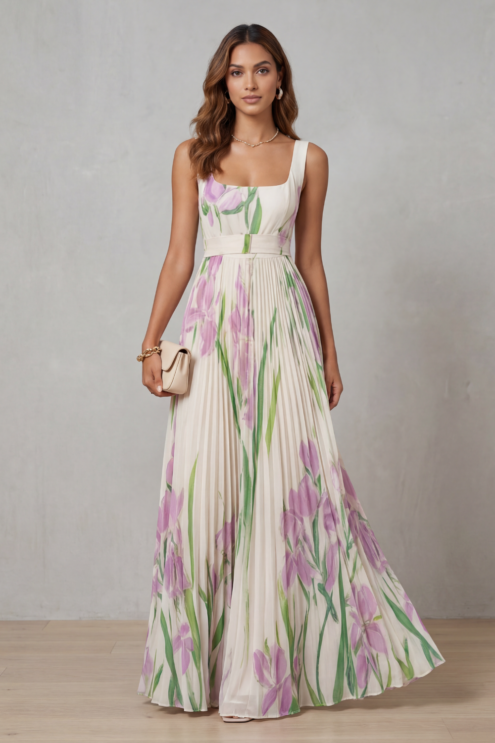 Vivienna | Pleated maxi dress