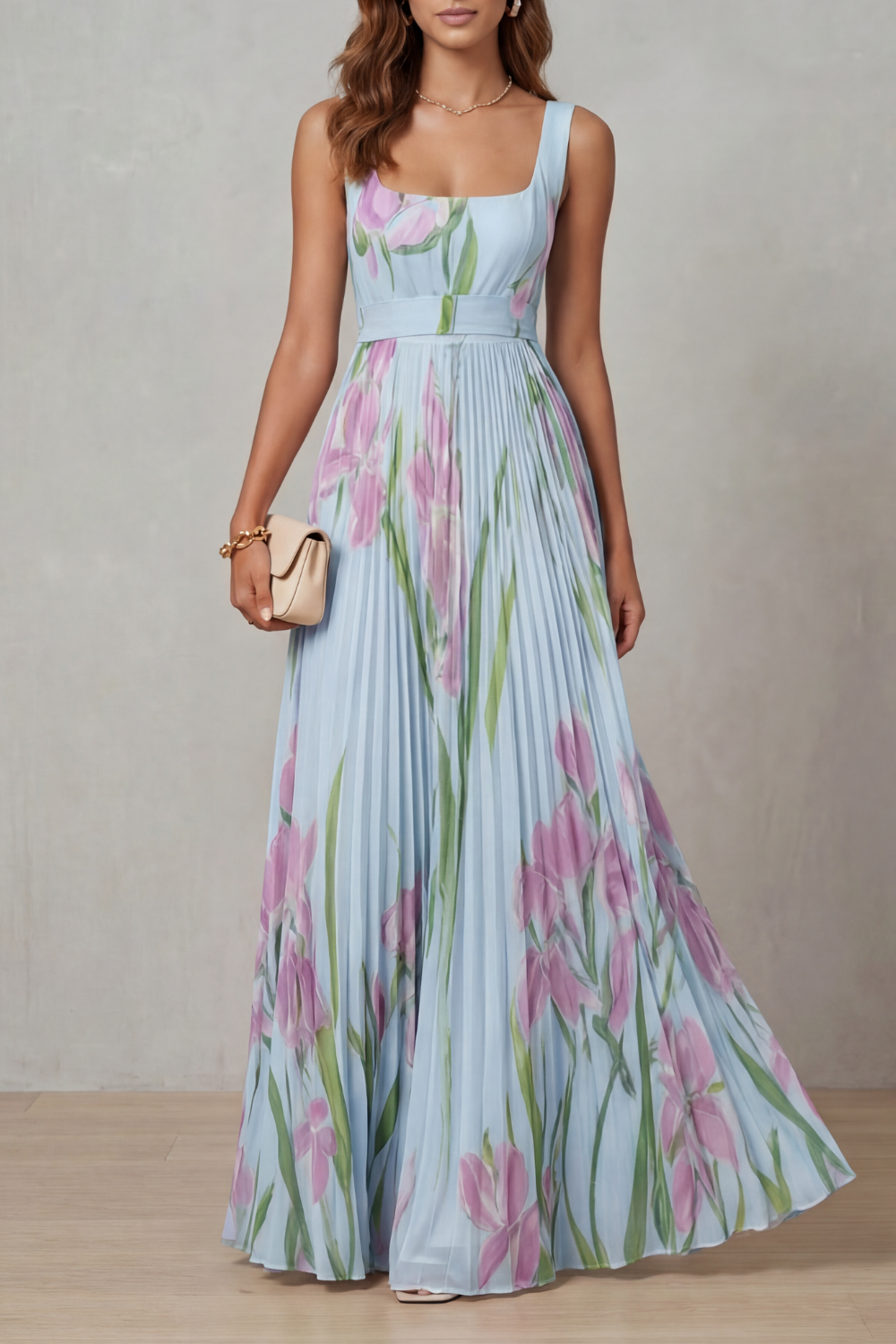 Vivienna | Pleated maxi dress