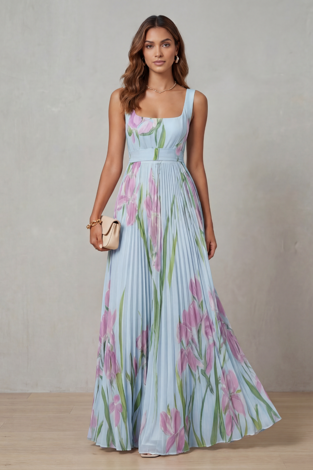 Vivienna | Pleated maxi dress