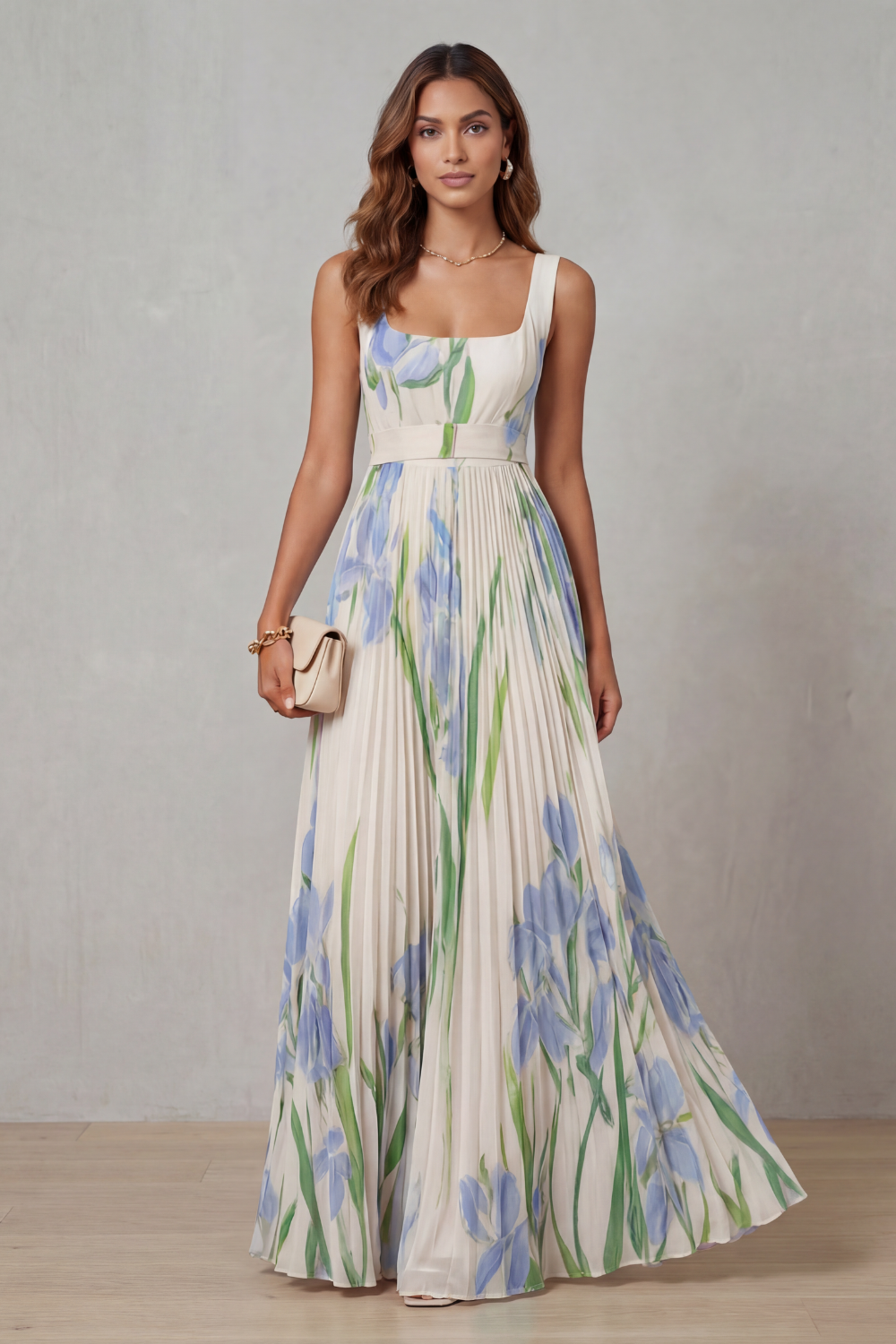 Vivienna | Pleated maxi dress