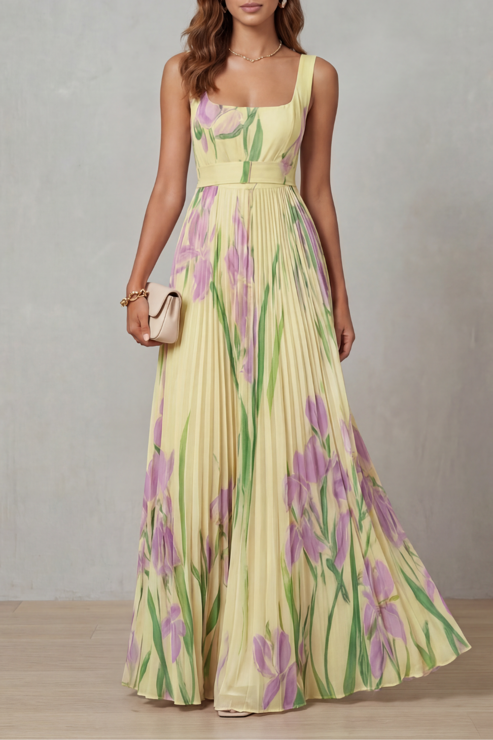 Vivienna | Pleated maxi dress