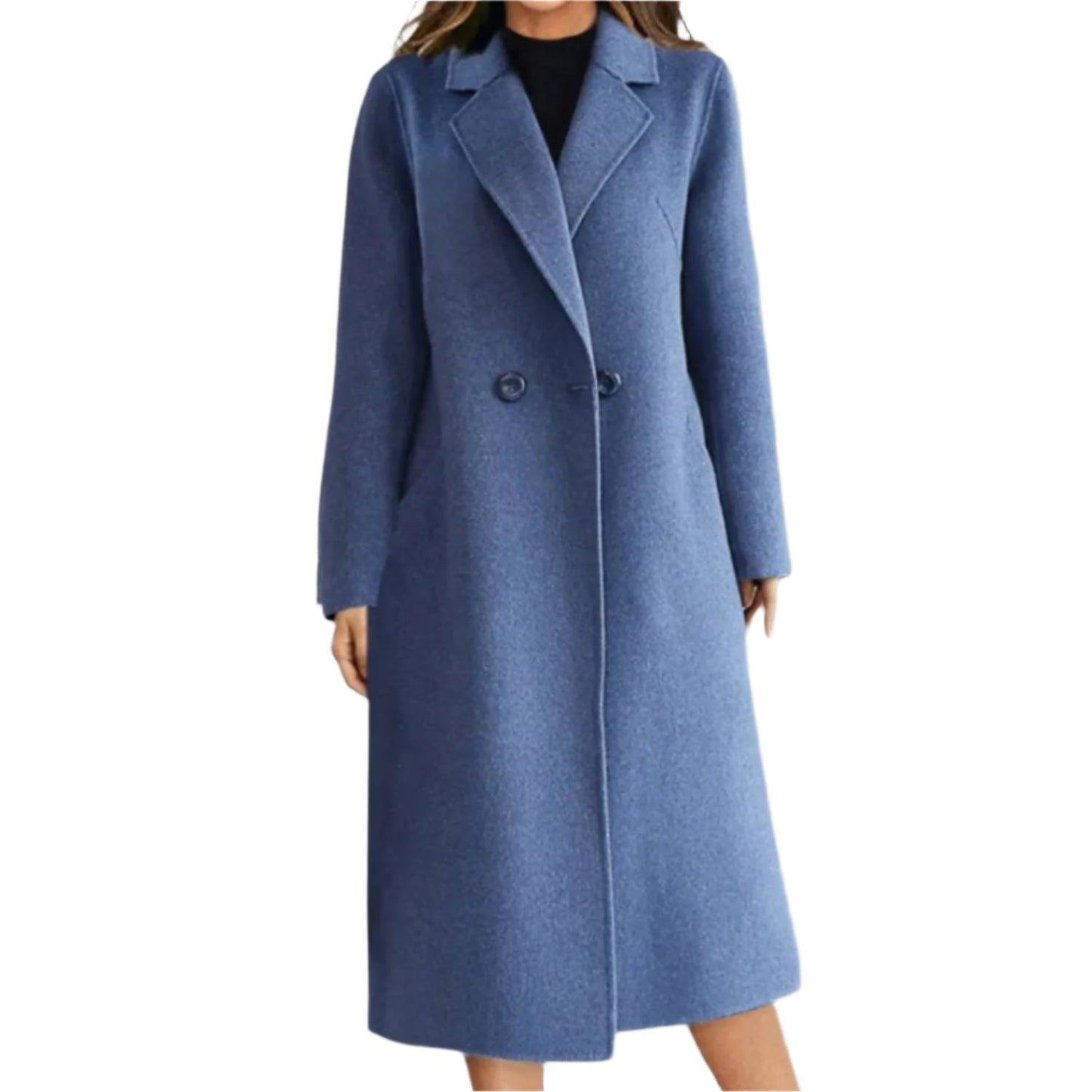 Isabella – Women's Long Wool Winter Coat | Elegant Warm Trench with Lapel Collar
