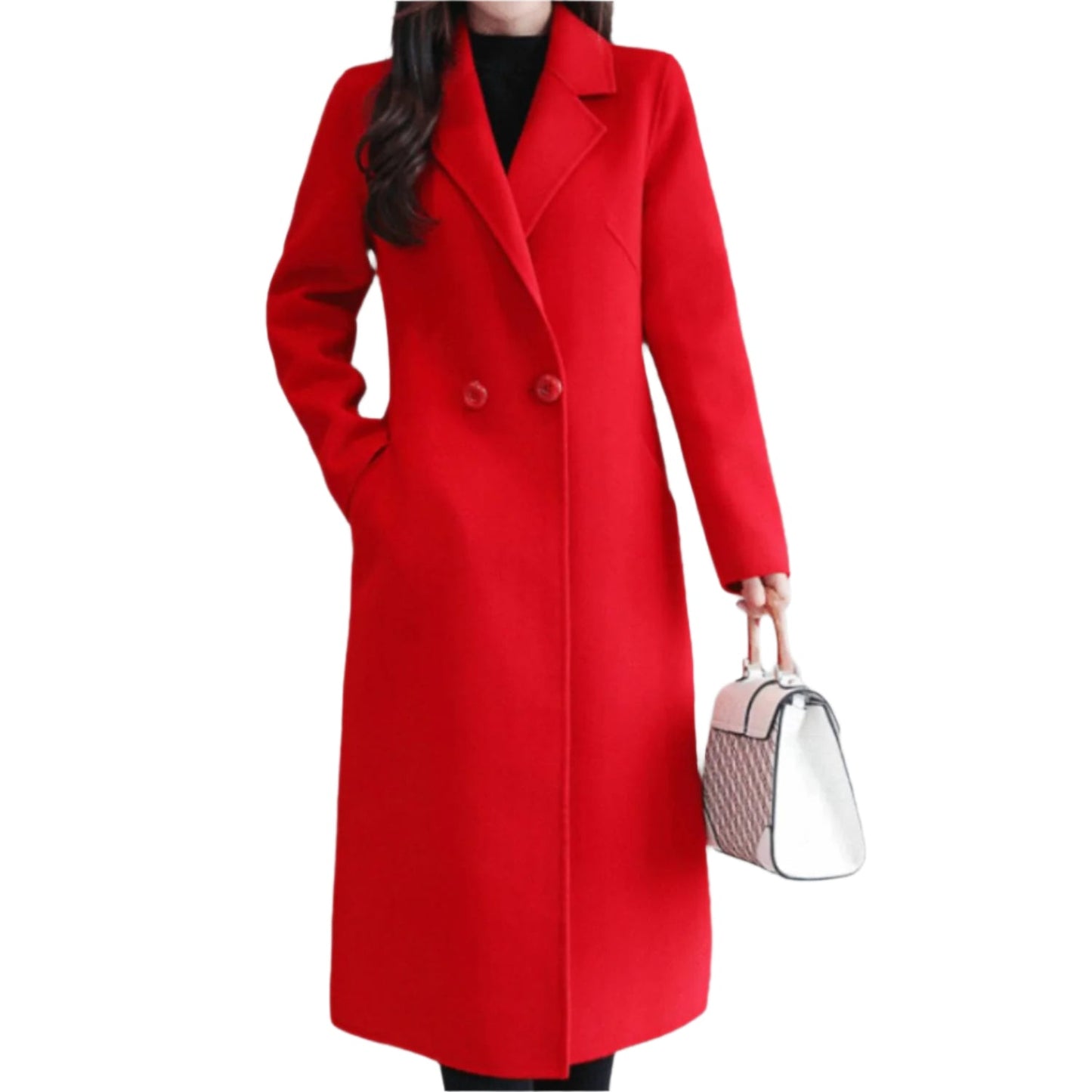 Isabella – Women's Long Wool Winter Coat | Elegant Warm Trench with Lapel Collar