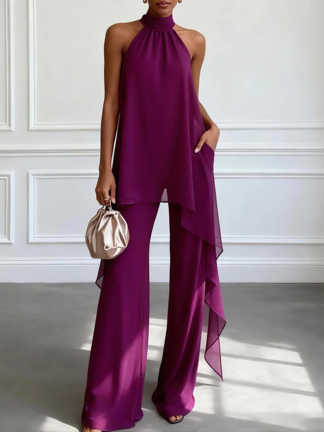 Viola™ | Halter Two-Piece Suit in Bold Elegance