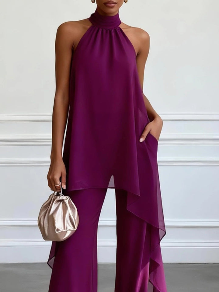 Viola™ | Halter Two-Piece Suit in Bold Elegance