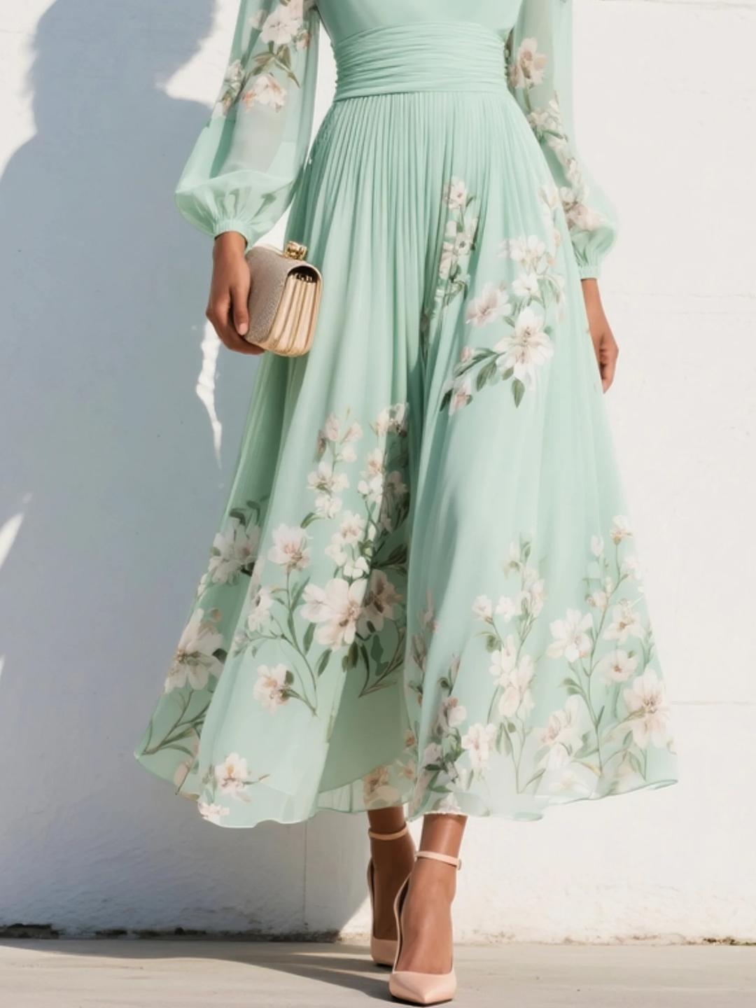 Rosemary™ | Floral Elegance Midi Dress