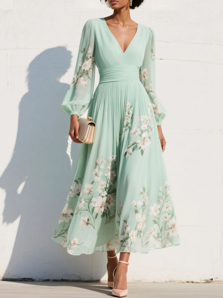 Rosemary™ | Floral Elegance Midi Dress