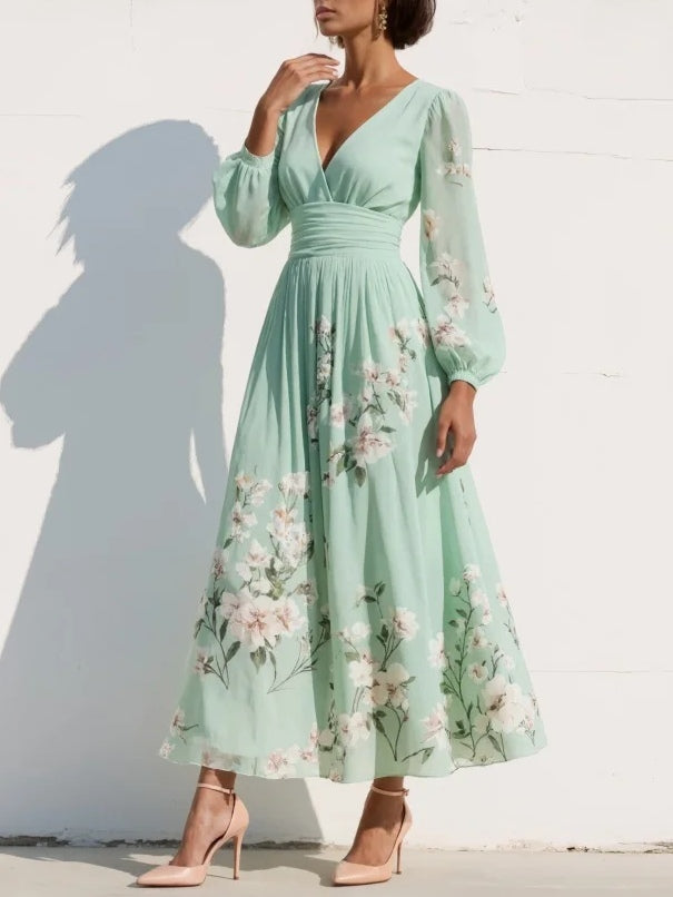 Rosemary™ | Floral Elegance Midi Dress