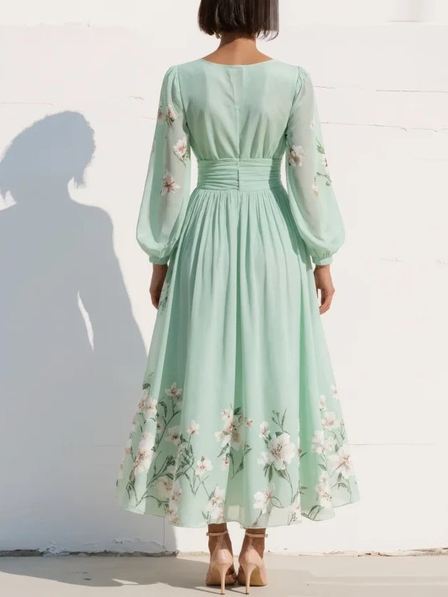 Rosemary™ | Floral Elegance Midi Dress