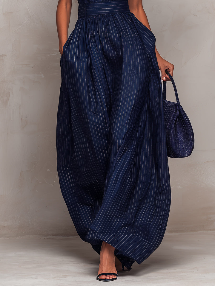 Emily™ - Sleeveless Striped Jumpsuit with Wide Leg Pants