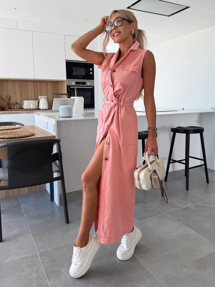 Imogen™ | Elegant Denim Shirt Dress