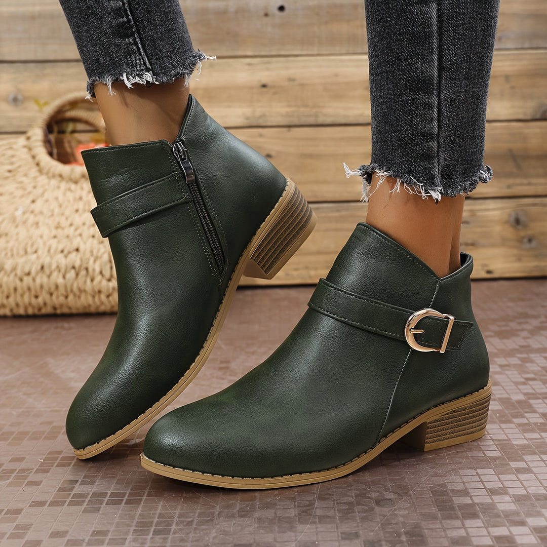 Amélina | Cozy Buckled Ankle Boots Designed for Sensitive Feet