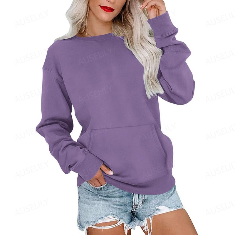 ERMA - Women's Lightweight Crewneck Hoodless Sweatshirt