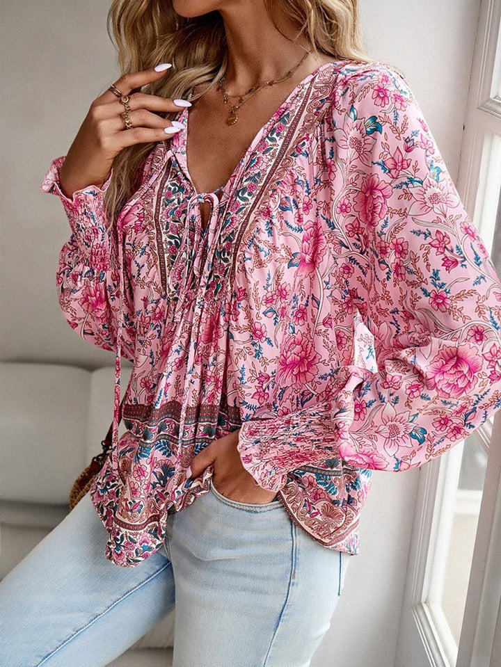 Agnes™ | FLORAL BUTTON-DOWN BLOUSE WITH LOOSE FIT