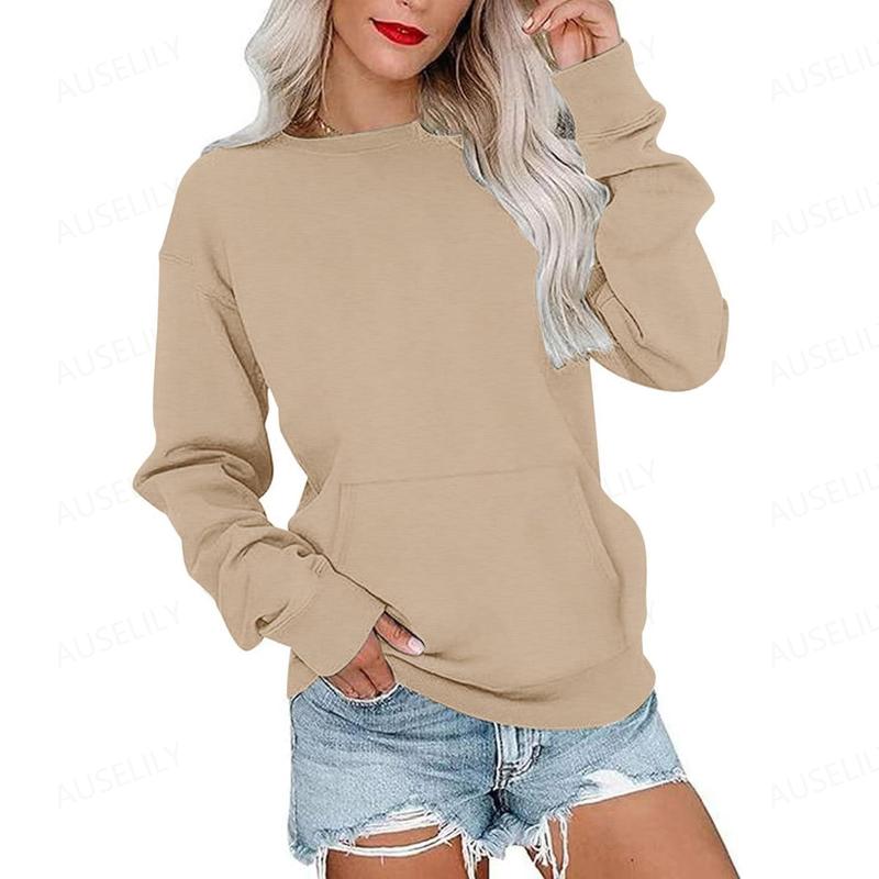 ERMA - Women's Lightweight Crewneck Hoodless Sweatshirt