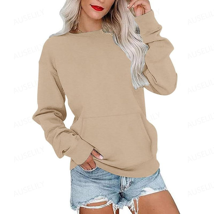 ERMA - Women's Lightweight Crewneck Hoodless Sweatshirt