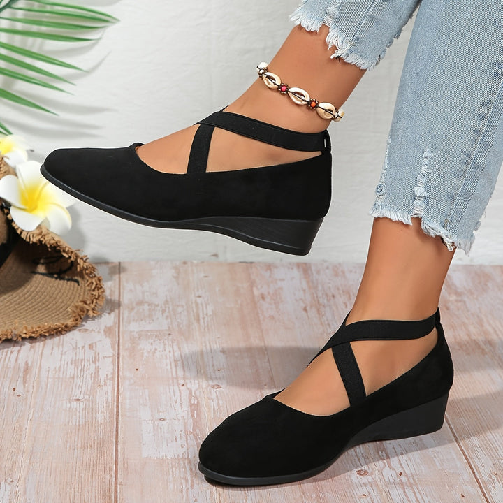 Élise – Elegant Cross-Strap Ballerina Flats for Ultimate Comfort