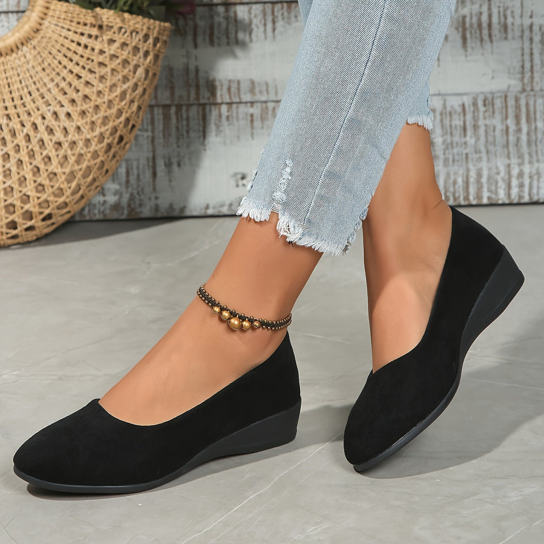 Éliane | Stylish Wedge-Heeled Ballet Flats for Ultimate Comfort