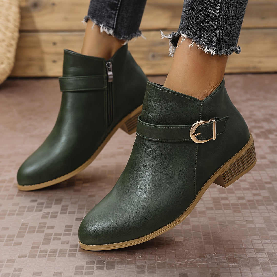 Amélina | Cozy Buckled Ankle Boots Designed for Sensitive Feet