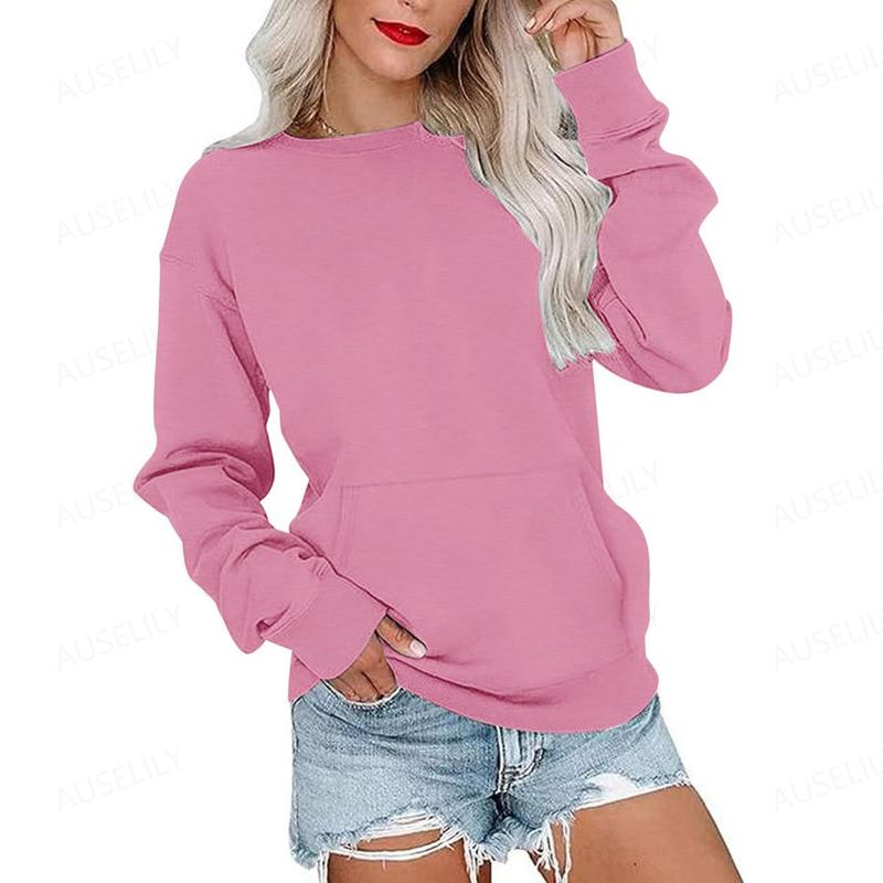 ERMA - Women's Lightweight Crewneck Hoodless Sweatshirt