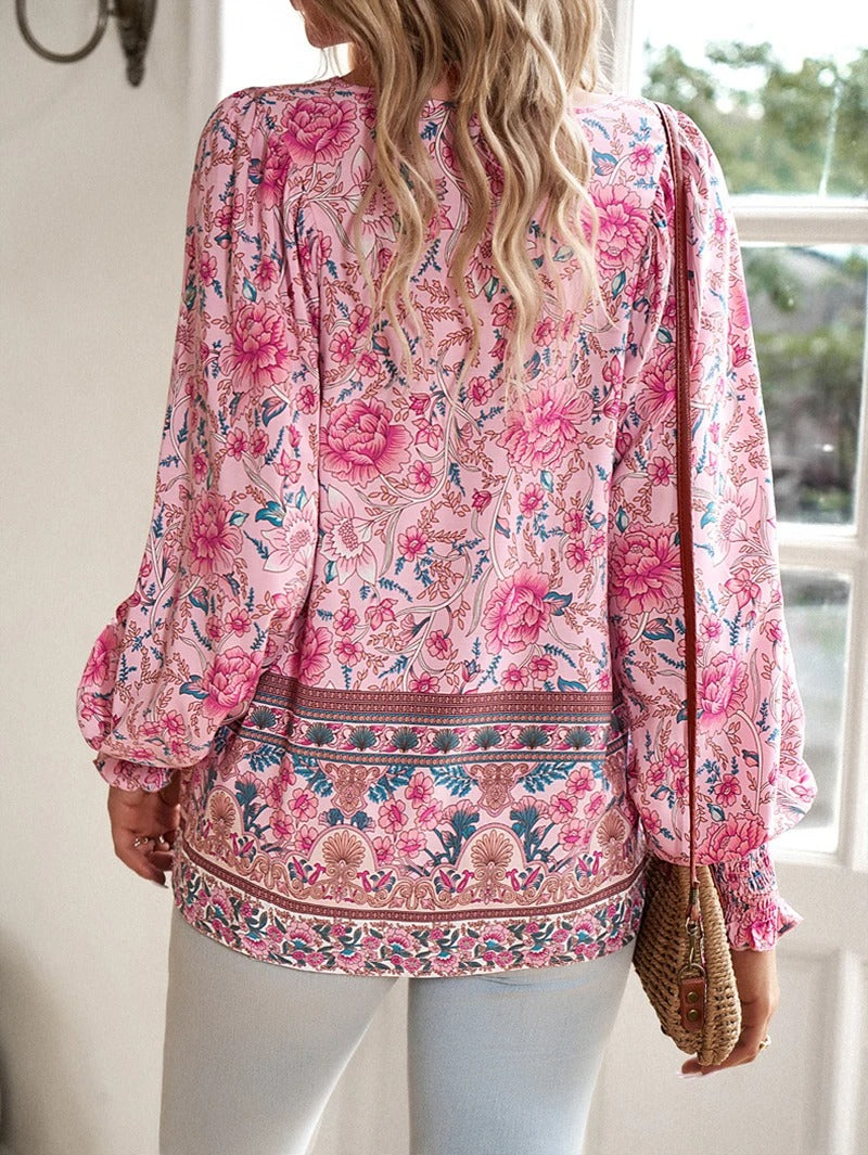 Agnes™ | FLORAL BUTTON-DOWN BLOUSE WITH LOOSE FIT