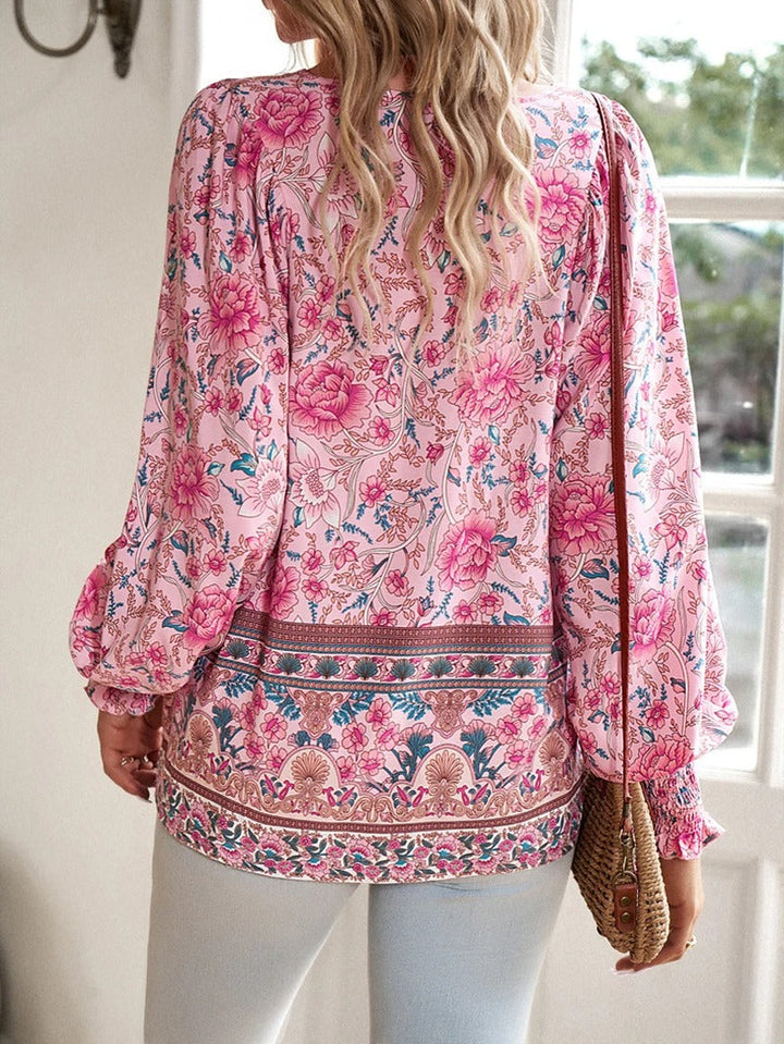 Agnes™ | FLORAL BUTTON-DOWN BLOUSE WITH LOOSE FIT