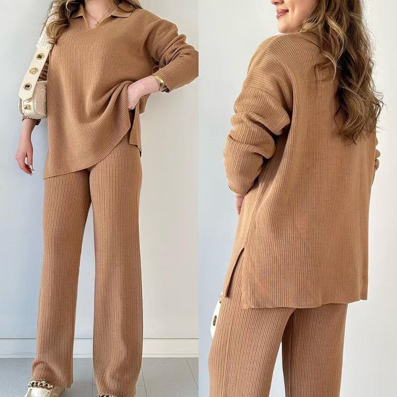 Nora | Ribbed Polo Collar Co-Ord Set