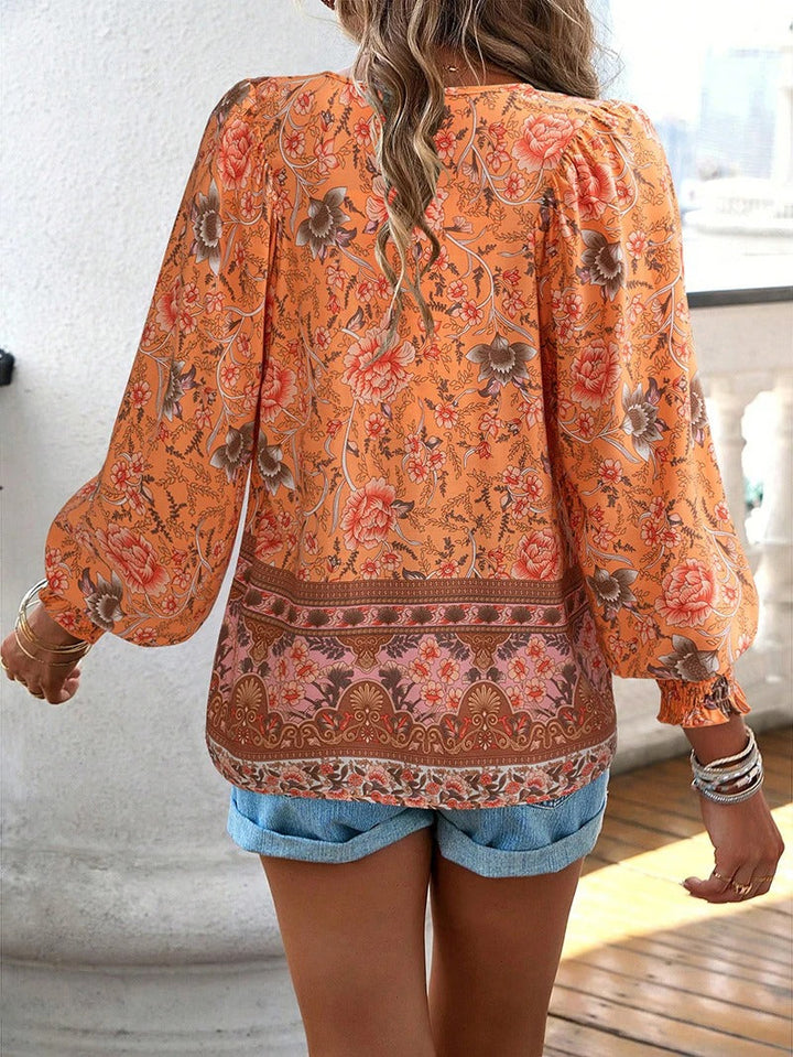 Agnes™ | FLORAL BUTTON-DOWN BLOUSE WITH LOOSE FIT
