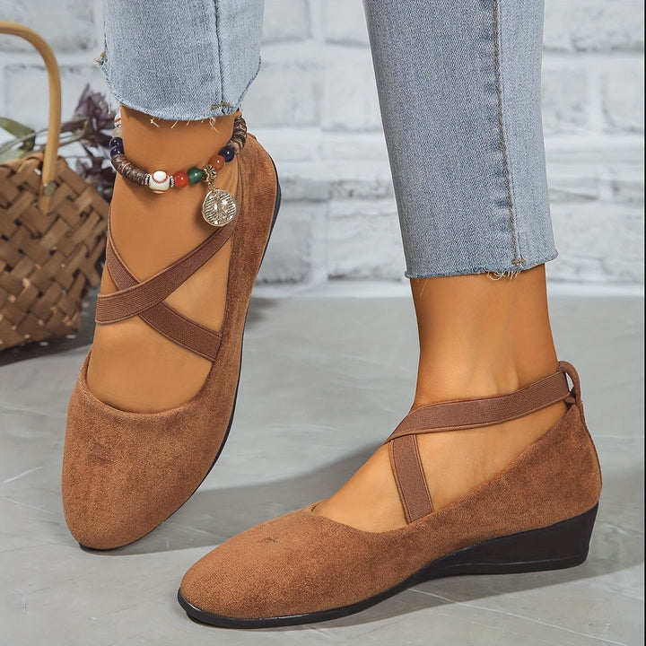 Élise – Elegant Cross-Strap Ballerina Flats for Ultimate Comfort