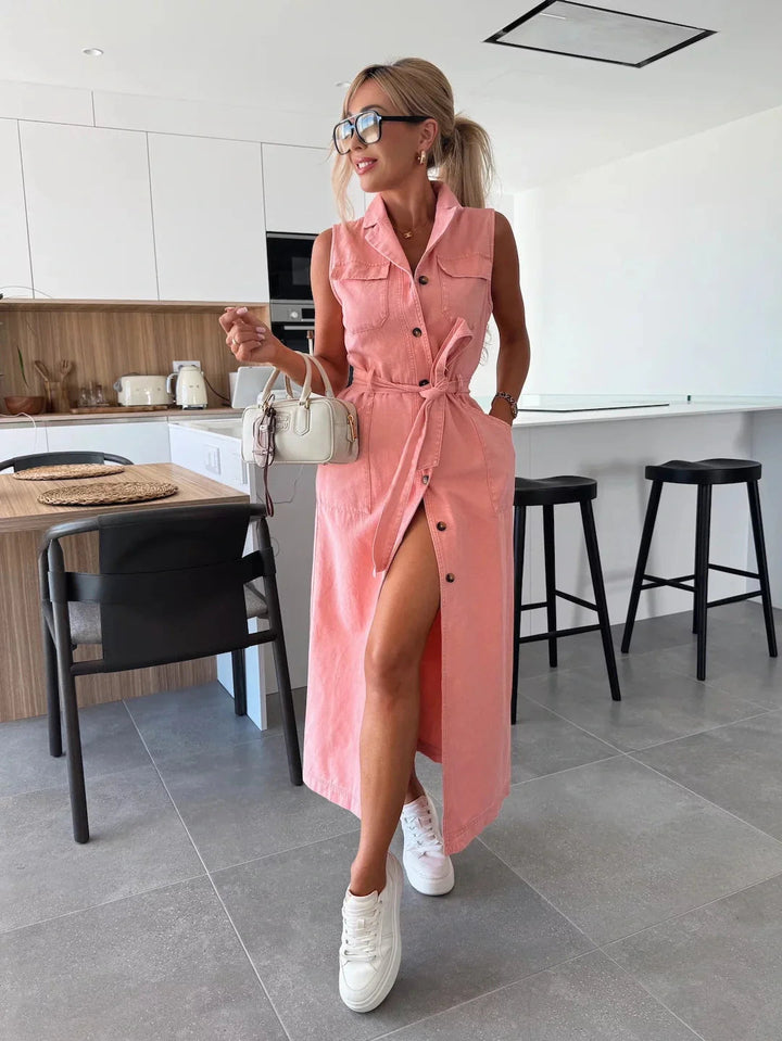Imogen™ | Elegant Denim Shirt Dress