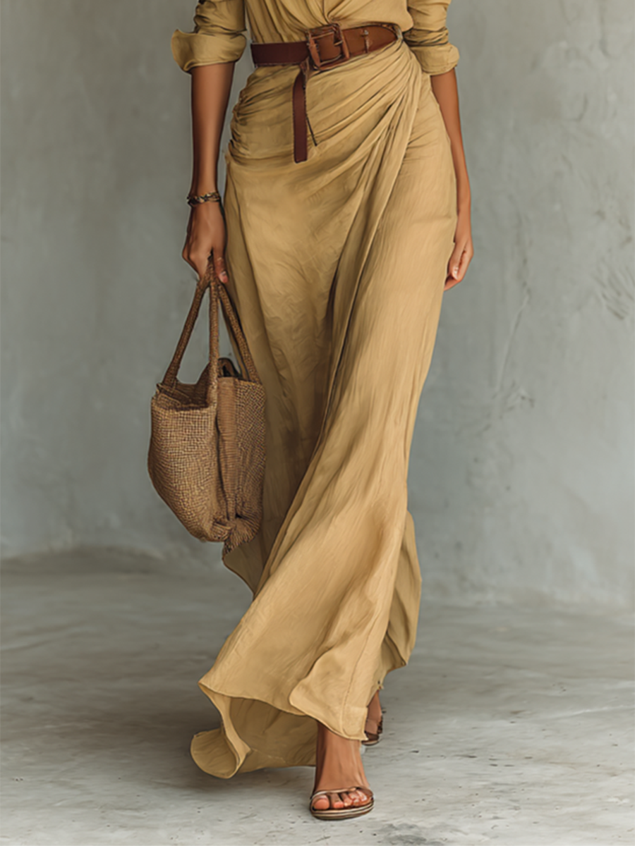 Celestine™ | Elegant Draped Maxi Dress
