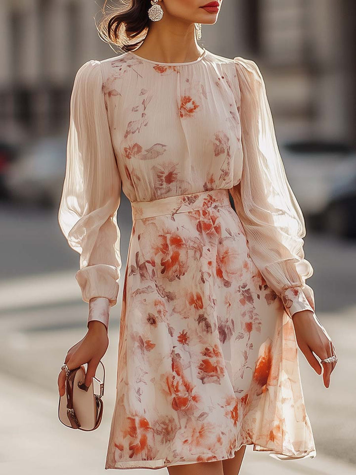 Rose™ - Pleated Floral Print Dress