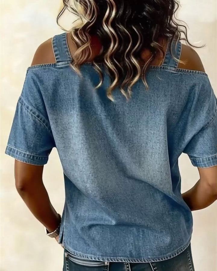 Dawn™ | Buckled Denim Lounge Topenim Shirt