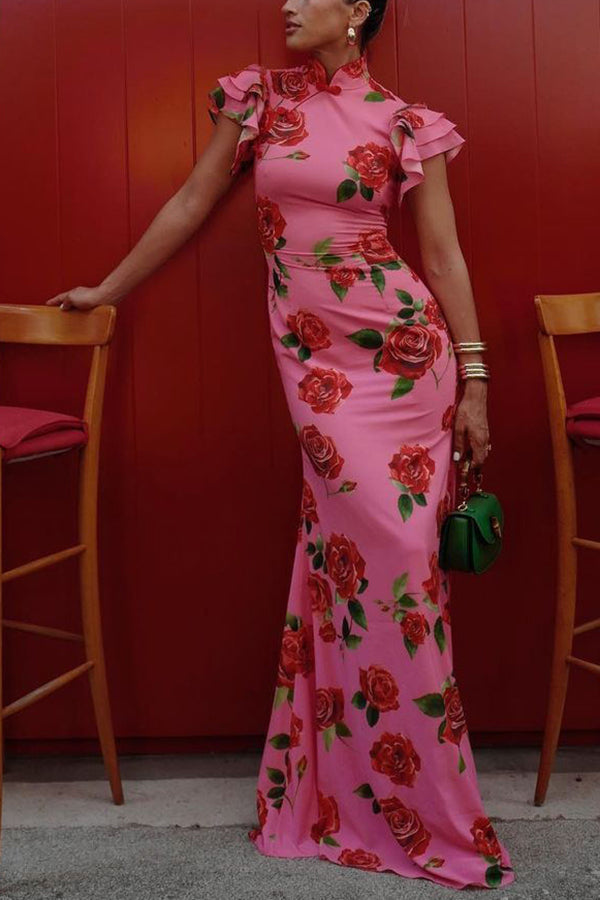 Ruby™ Rose Floral Print Tiered Flare Sleeve
