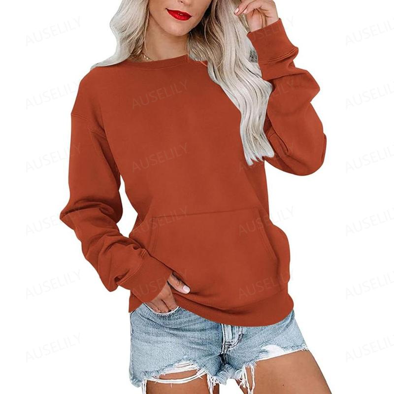 ERMA - Women's Lightweight Crewneck Hoodless Sweatshirt