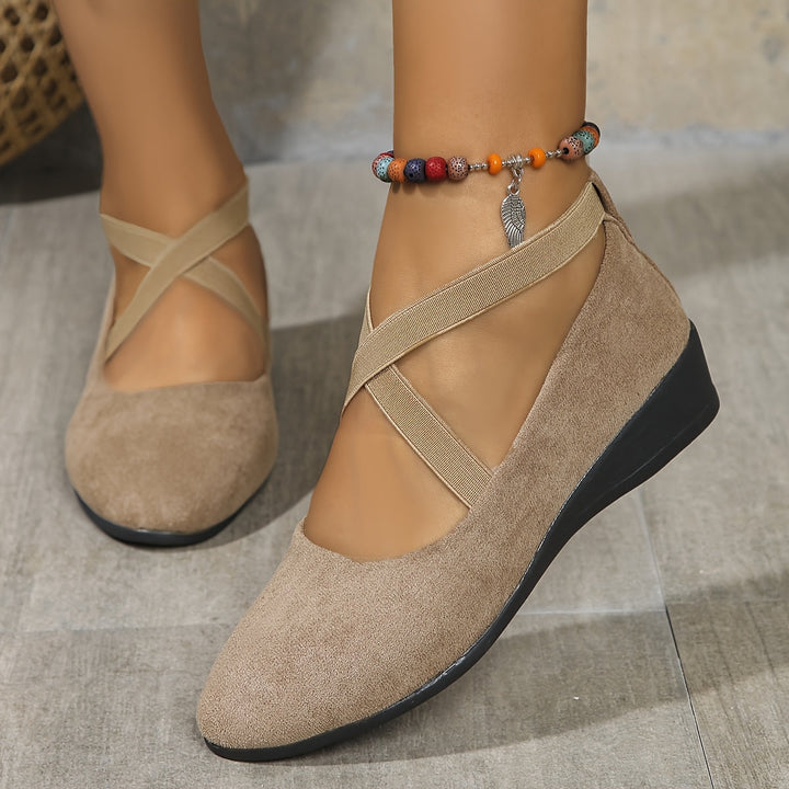 Élise – Elegant Cross-Strap Ballerina Flats for Ultimate Comfort