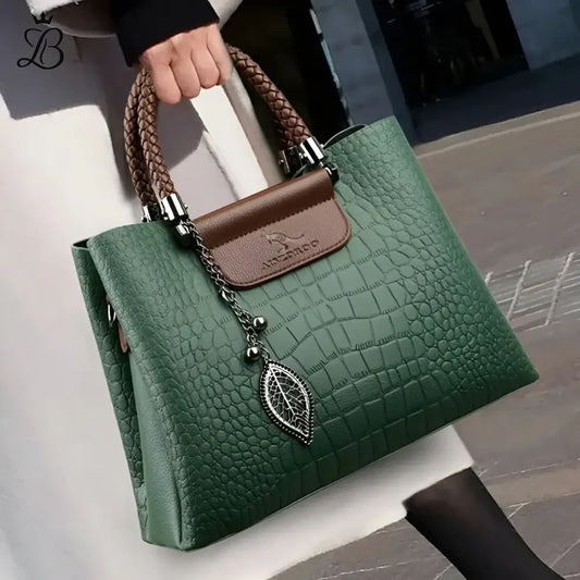 Elena – Structured Croc-Pattern Handbag | Stylish Utility with Everyday Charm
