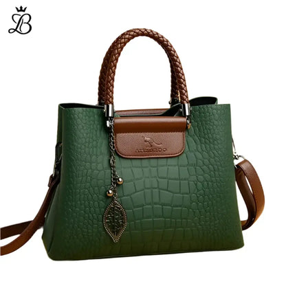 Elena – Structured Croc-Pattern Handbag | Stylish Utility with Everyday Charm