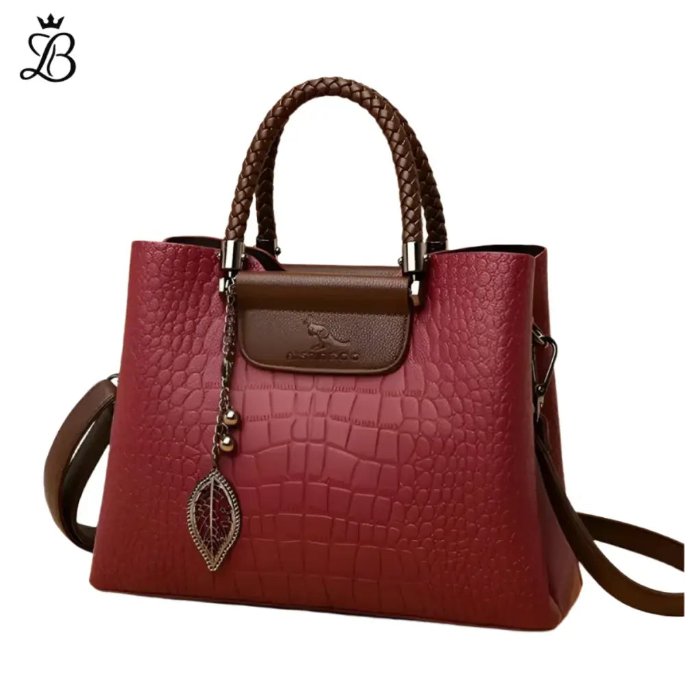 Elena – Structured Croc-Pattern Handbag | Stylish Utility with Everyday Charm