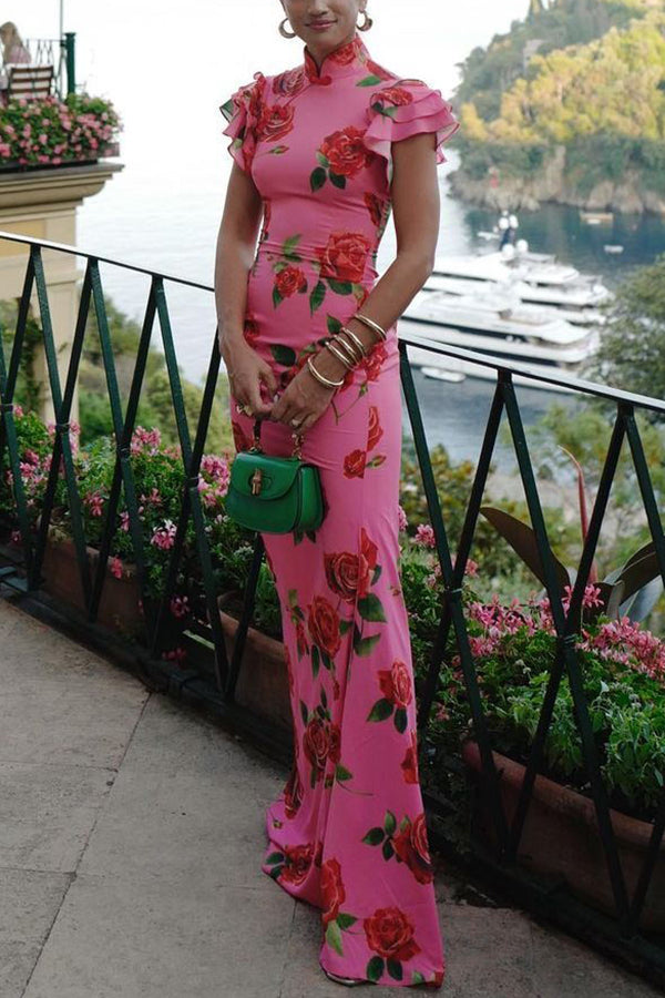 Ruby™ Rose Floral Print Tiered Flare Sleeve