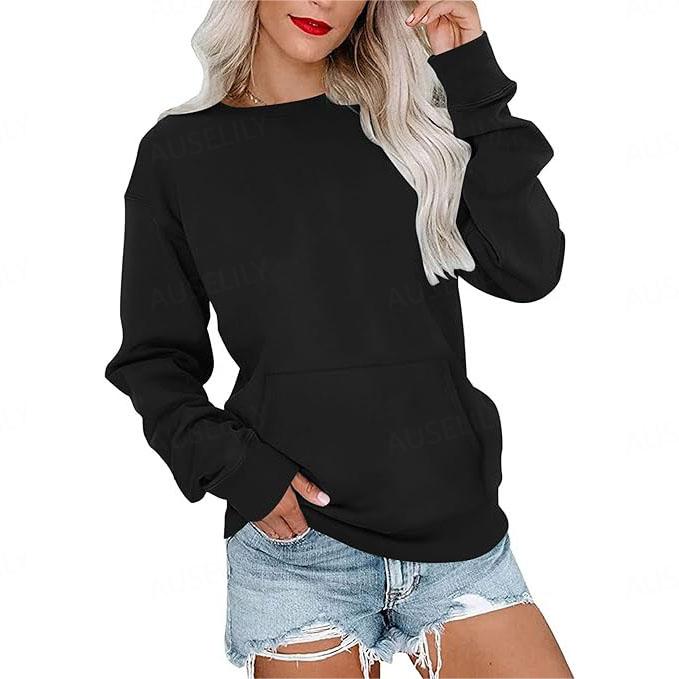ERMA - Women's Lightweight Crewneck Hoodless Sweatshirt