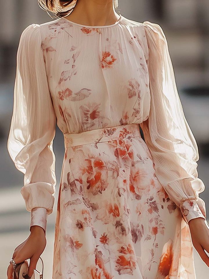 Rose™ - Pleated Floral Print Dress