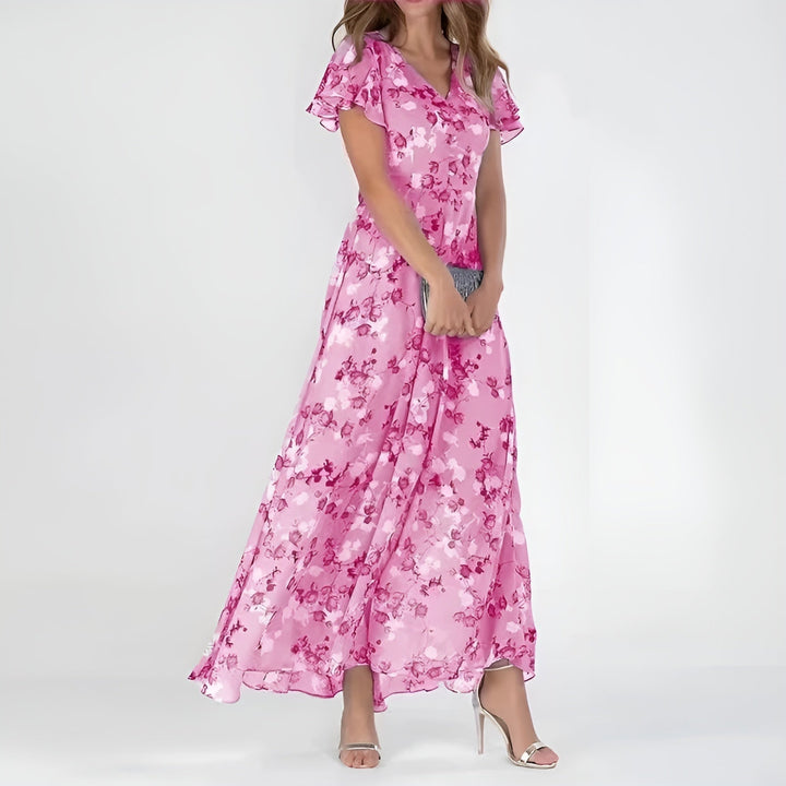 Amelia™ | Floral Flutter Maxi Dress