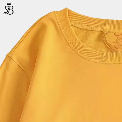 Giulia – Women's Yellow Floral Sweatshirt | Casual Soft Pullover for Everyday Comfort