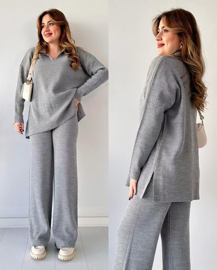 Nora | Ribbed Polo Collar Co-Ord Set