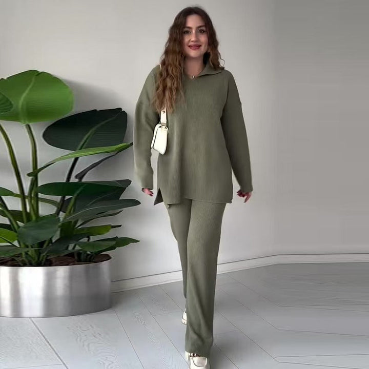 Nora | Ribbed Polo Collar Co-Ord Set