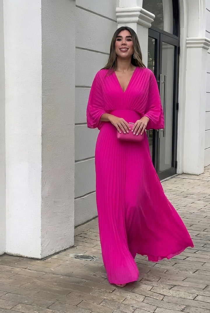 Mia™ Elegant Pleated Maxi Dress