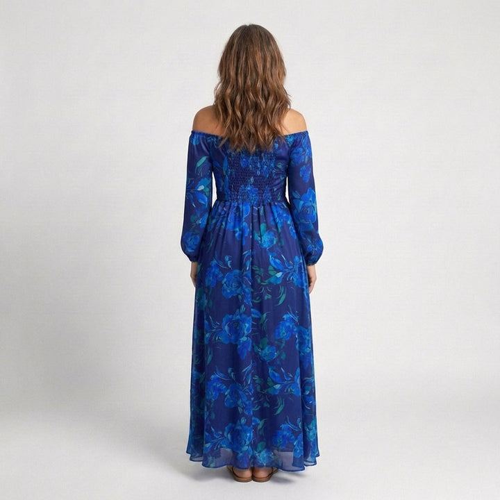 Alina – Elegant Off-Shoulder Maxi Dress for Women
