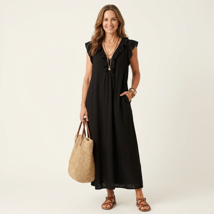 Piper™ | Maxi Ruffle Dress V-Neck
